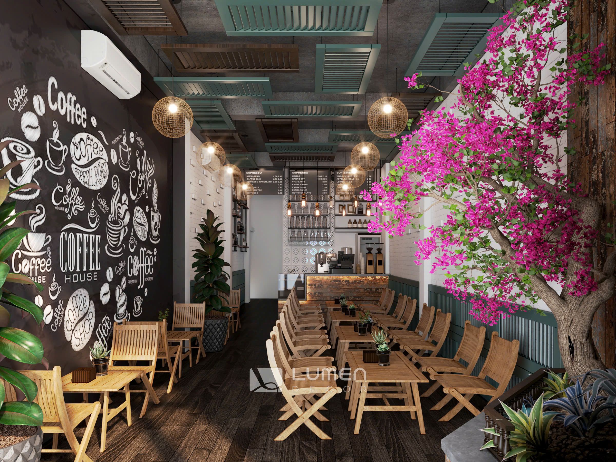 thiết kế quán cà phê
