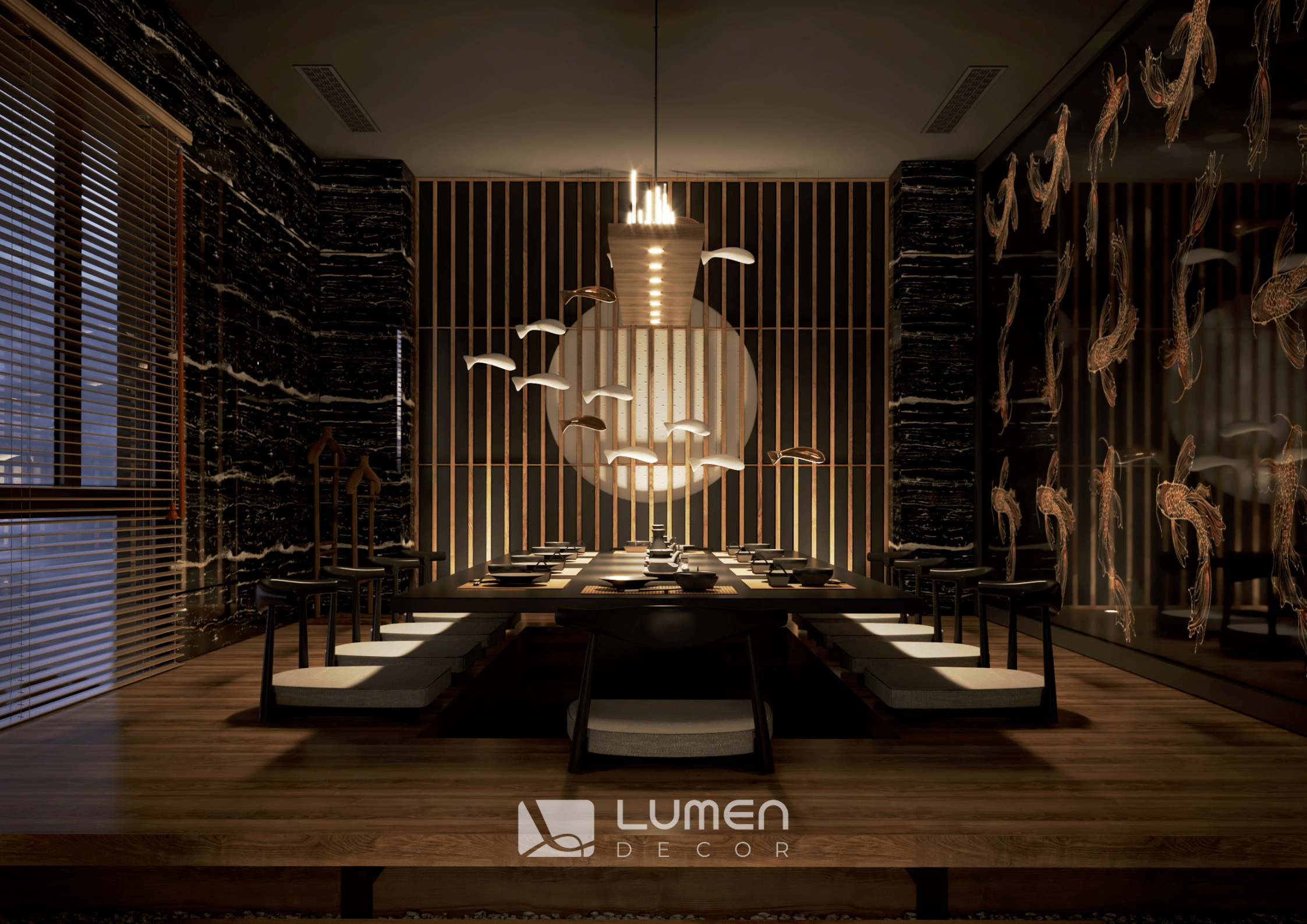 Lumen Decor – Thiết Kế Nhà Hàng Nhật Bản - Kiến Tạo Không Gian Ẩm Thực Tinh Tế 7 thiết kế nhà hàng