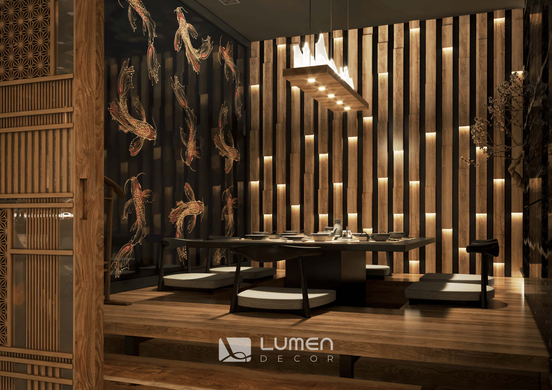 Lumen Decor – Thiết Kế Nhà Hàng Nhật Bản - Kiến Tạo Không Gian Ẩm Thực Tinh Tế 5 thiết kế nhà hàng