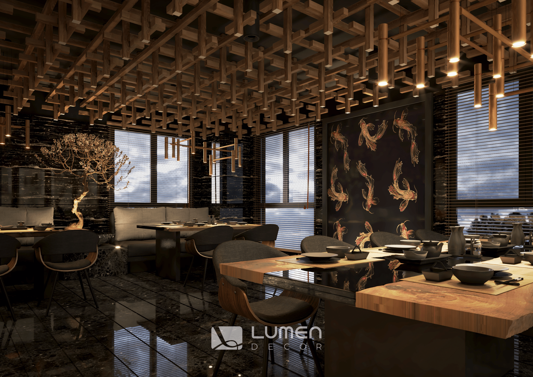 Lumen Decor – Thiết Kế Nhà Hàng Nhật Bản - Kiến Tạo Không Gian Ẩm Thực Tinh Tế 8 thiết kế nhà hàng